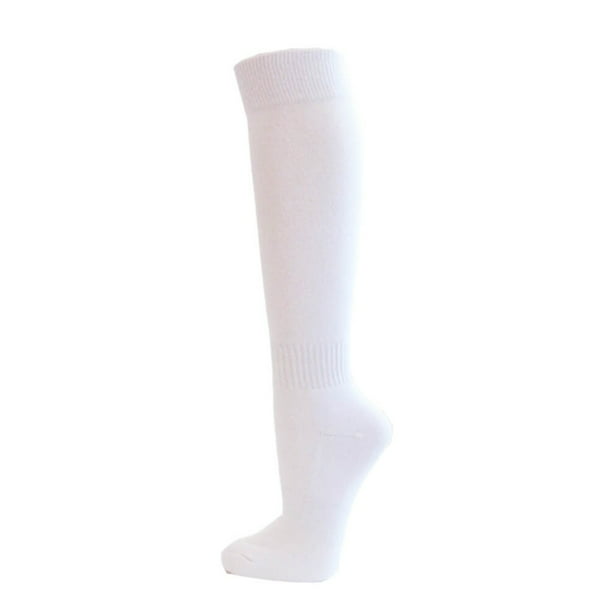 Couver 4 White Stripes Knee High Softball Baseball Sports Tube Socks 